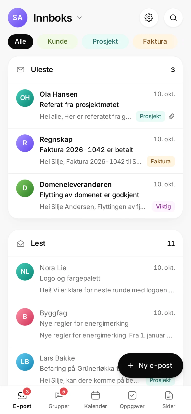 Mailify på mobil